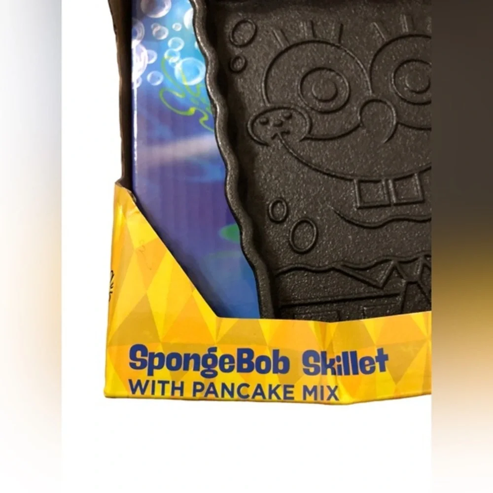 Spongebob squarepants cast iron pancake‎ skillet with pancake mix new
